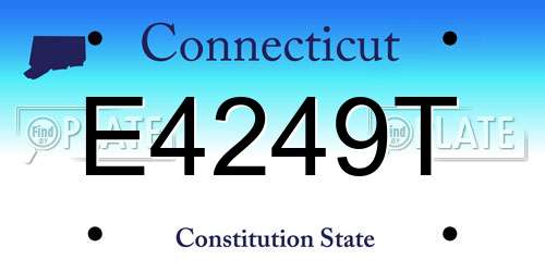 E4249T Connecticut License Plate