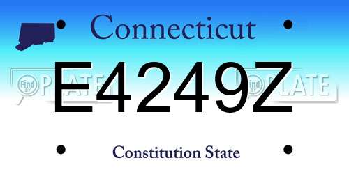 E4249Z Connecticut License Plate