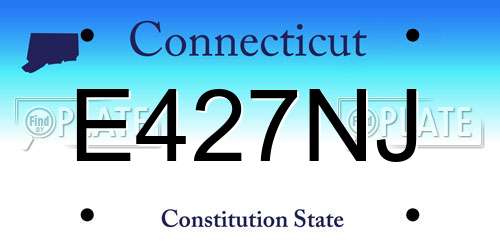 E427NJ Connecticut License Plate