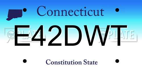 E42DWT Connecticut License Plate