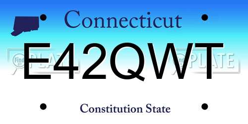 E42QWT Connecticut License Plate