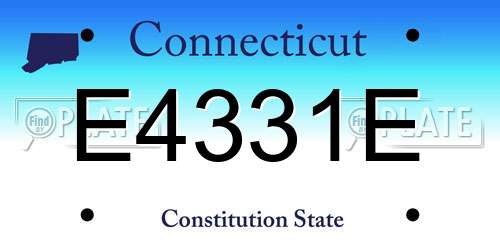 E4331E Connecticut License Plate