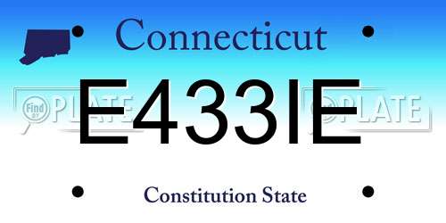 E433IE Connecticut License Plate