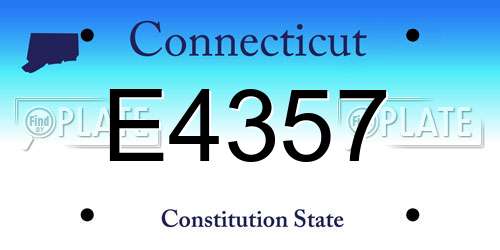 E4357 Connecticut License Plate