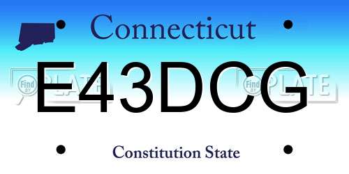 E43DCG Connecticut License Plate