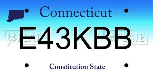 E43KBB Connecticut License Plate