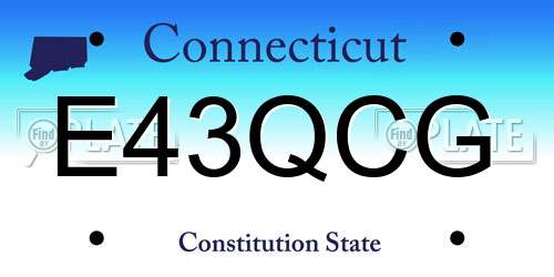 E43QCG Connecticut License Plate