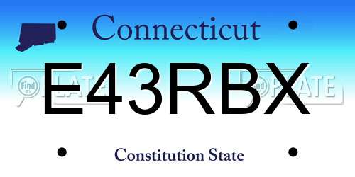 E43RBX Connecticut License Plate