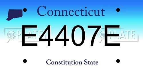 E4407E Connecticut License Plate