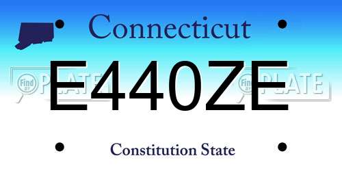 E440ZE Connecticut License Plate