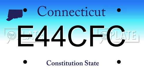 E44CFC Connecticut License Plate