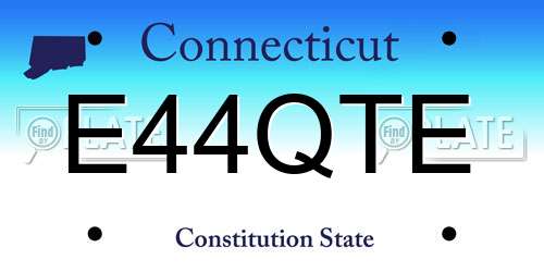 E44QTE Connecticut License Plate