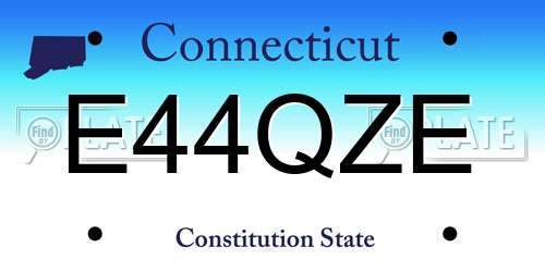 E44QZE Connecticut License Plate
