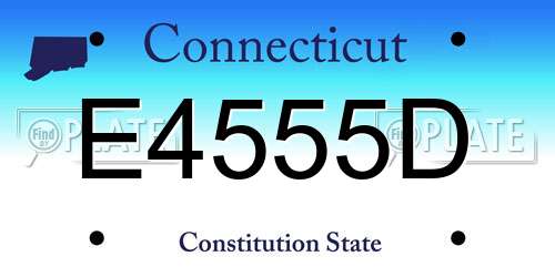 E4555D Connecticut License Plate
