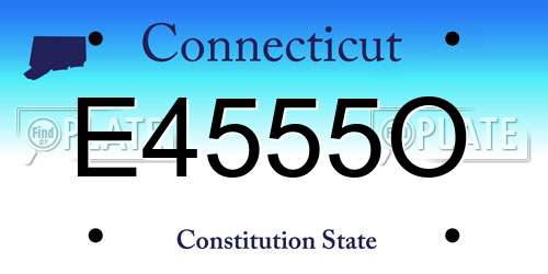 E4555O Connecticut License Plate