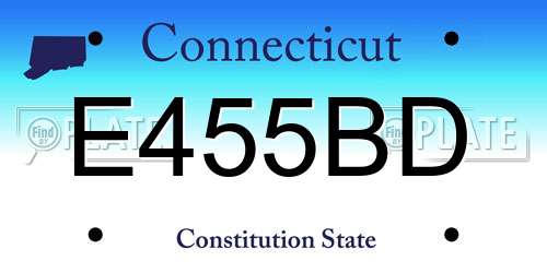 E455BD Connecticut License Plate