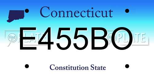 E455BO Connecticut License Plate