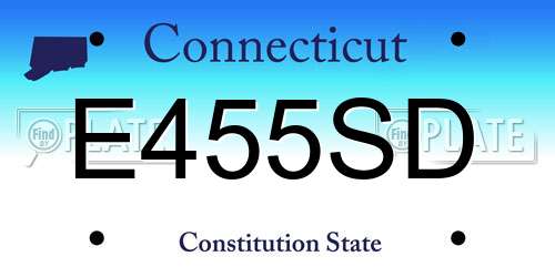 E455SD Connecticut License Plate