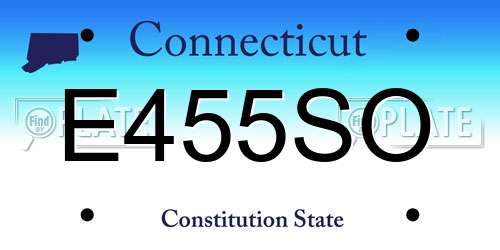 E455SO Connecticut License Plate