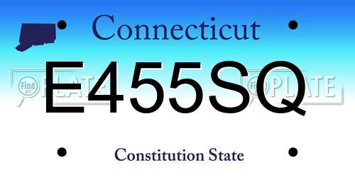 E455SQ Connecticut License Plate