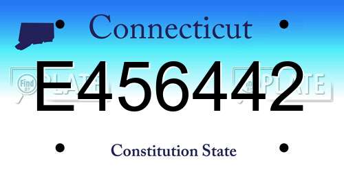 E456442 Connecticut License Plate