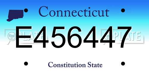 E456447 Connecticut License Plate