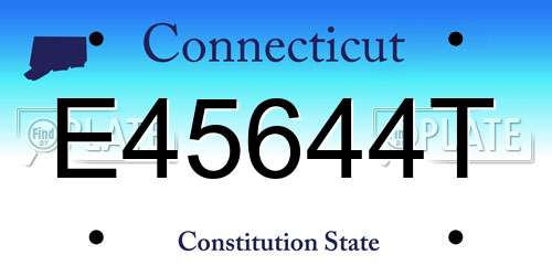 E45644T Connecticut License Plate