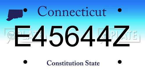 E45644Z Connecticut License Plate