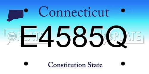 E4585Q Connecticut License Plate
