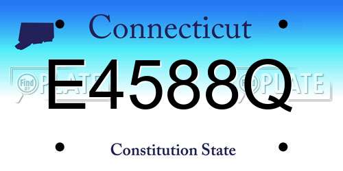 E4588Q Connecticut License Plate