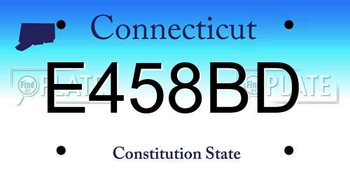 E458BD Connecticut License Plate
