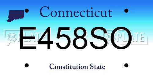 E458SO Connecticut License Plate