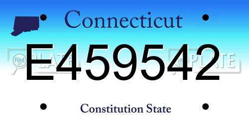 E459542 Connecticut License Plate