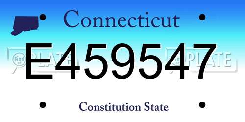 E459547 Connecticut License Plate