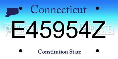 E45954Z Connecticut License Plate