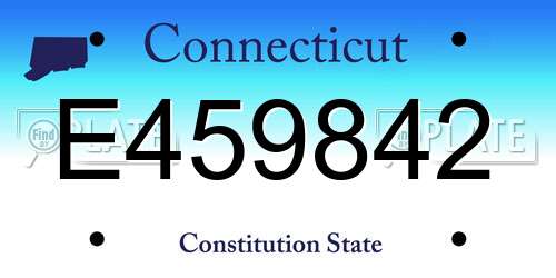 E459842 Connecticut License Plate