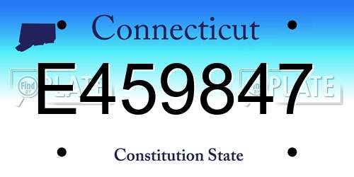 E459847 Connecticut License Plate