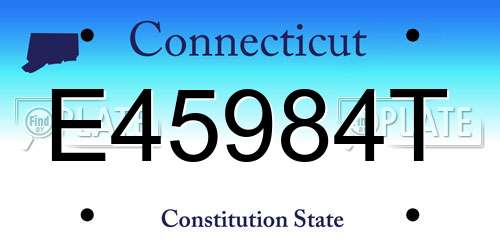 E45984T Connecticut License Plate