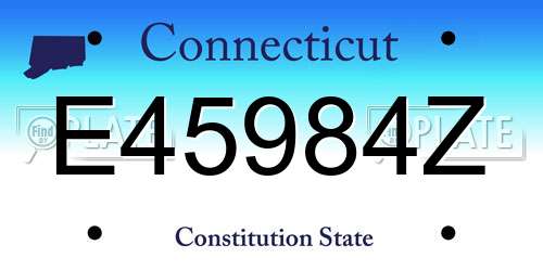 E45984Z Connecticut License Plate