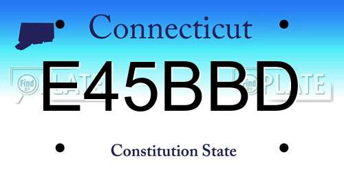 E45BBD Connecticut License Plate