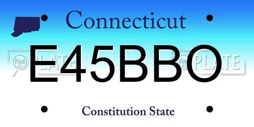 E45BBO Connecticut License Plate