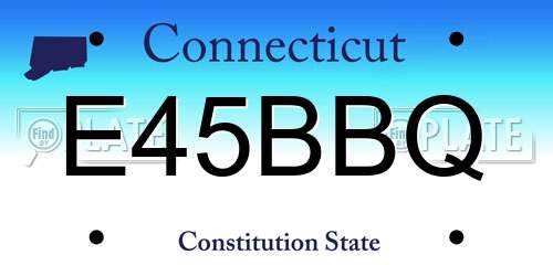 E45BBQ Connecticut License Plate