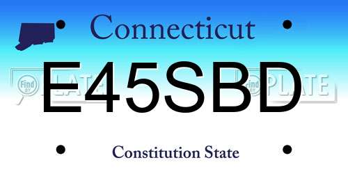 E45SBD Connecticut License Plate