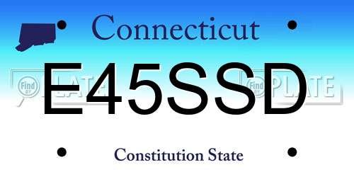 E45SSD Connecticut License Plate