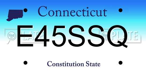E45SSQ Connecticut License Plate
