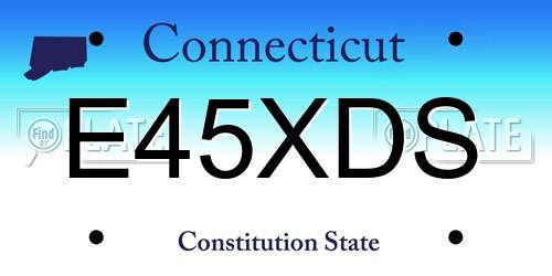E45XDS Connecticut License Plate