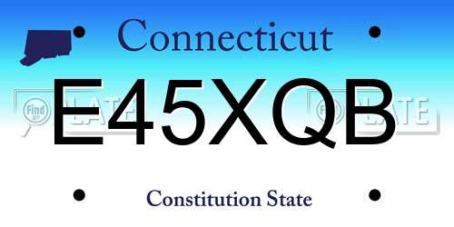 E45XQB Connecticut License Plate