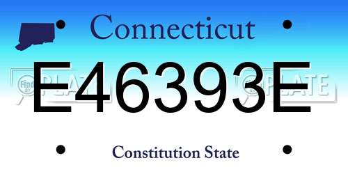 E46393E Connecticut License Plate