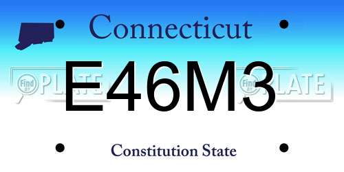E46M3 Connecticut License Plate