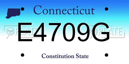 E4709G Connecticut License Plate